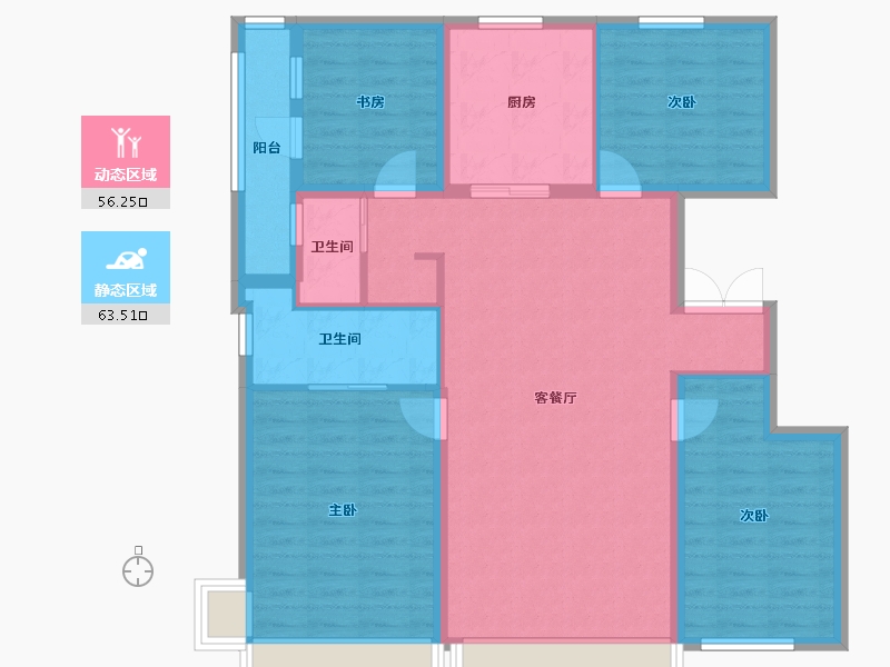 北京-北京市-中建·上源府-107.77-户型库-动静分区