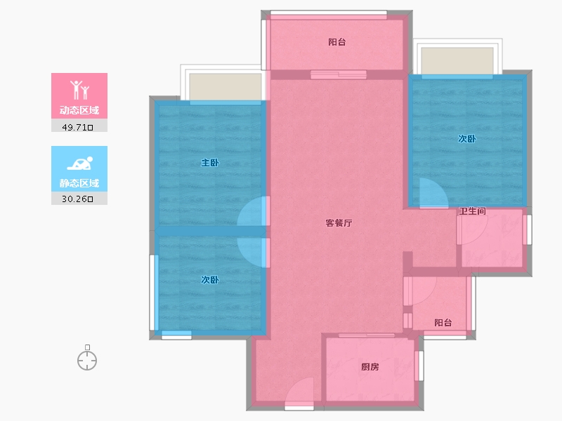 山东省-济南市-昌建·君悦府-70.77-户型库-动静分区