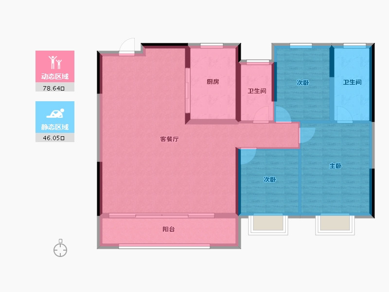 江苏省-南京市-金陵星图-113.69-户型库-动静分区