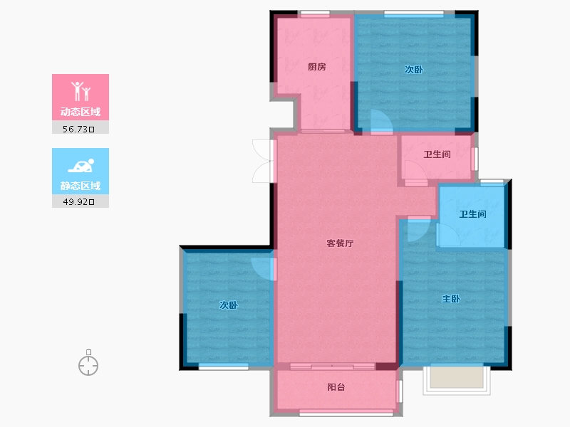 河北省-邯郸市-锦麟府-96.00-户型库-动静分区