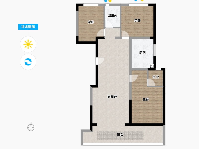 四川省-成都市-城投置地万科国宾蜀园芳菲苑-102.50-户型库-采光通风