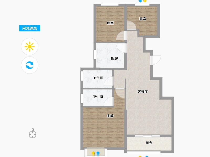 北京-北京市-新御峰-94.41-户型库-采光通风