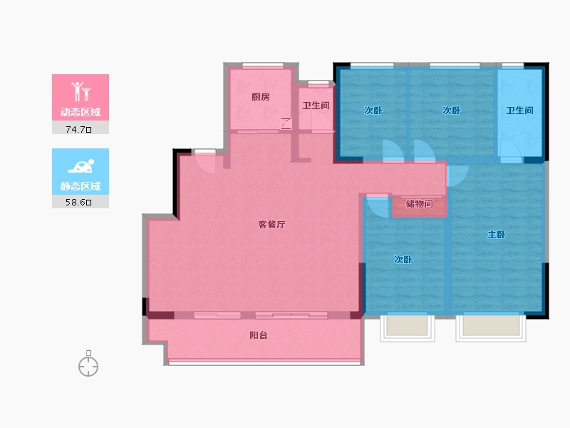 河南省-洛阳市-佳兆业水岸新都-120.00-户型库-动静分区