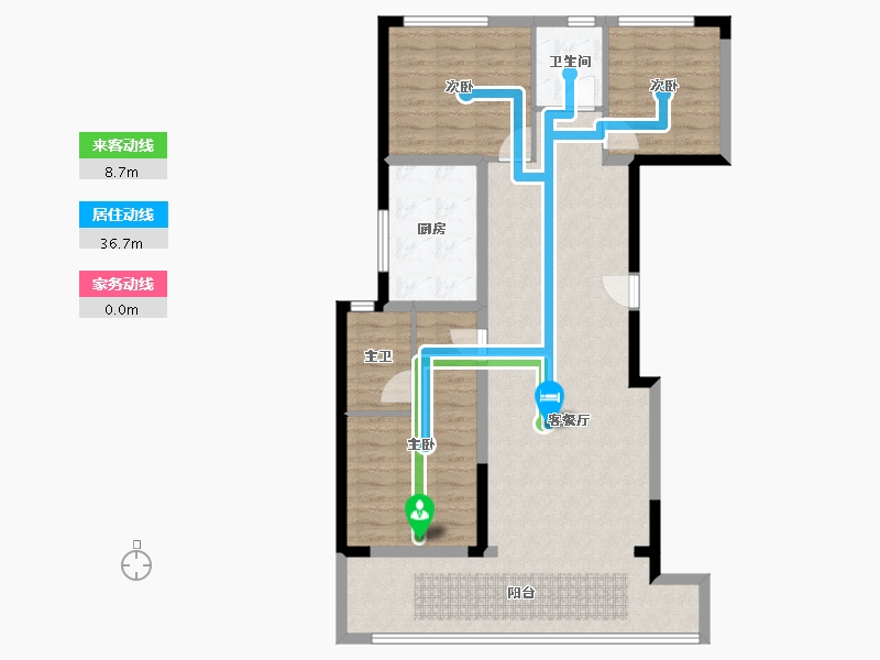 四川省-成都市-城投置地万科国宾蜀园芳菲苑-99.93-户型库-动静线