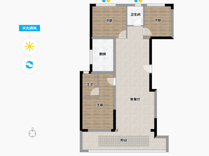 四川省-成都市-城投置地万科国宾蜀园芳菲苑-99.93-户型库-采光通风