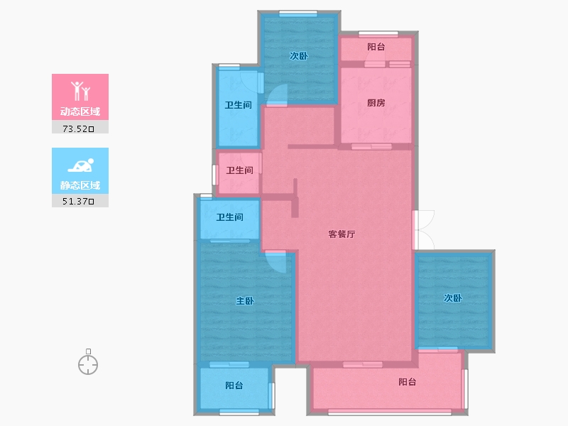 山东省-济南市-昌建·君悦府-111.06-户型库-动静分区