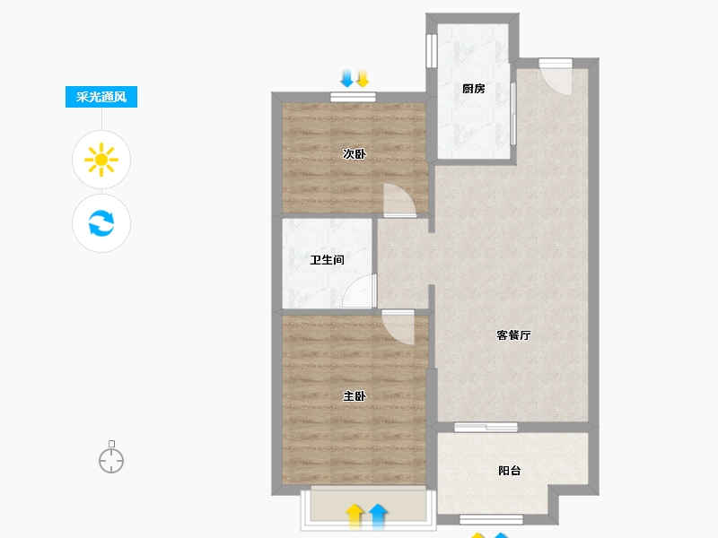 江苏省-镇江市-养生谷花园-69.00-户型库-采光通风