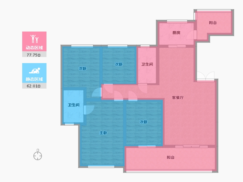 四川省-宜宾市-丽雅龙汐台-128.00-户型库-动静分区