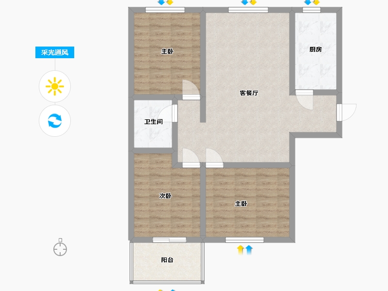 山西省-吕梁市-瑞华苑-98.20-户型库-采光通风