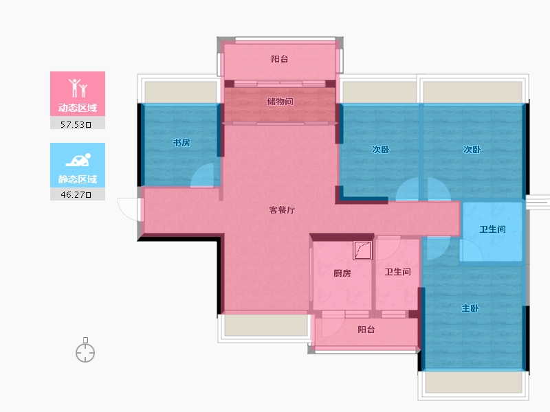 广东省-江门市-御锦世家花园-123.00-户型库-动静分区