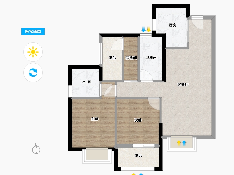 福建省-厦门市-特房芙蓉书院-70.00-户型库-采光通风