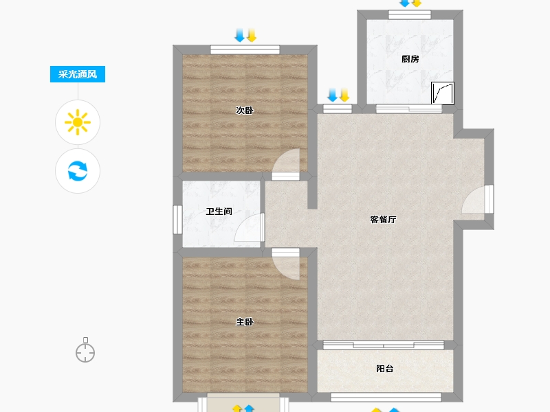 山东省-青岛市-理工嘉苑-68.51-户型库-采光通风