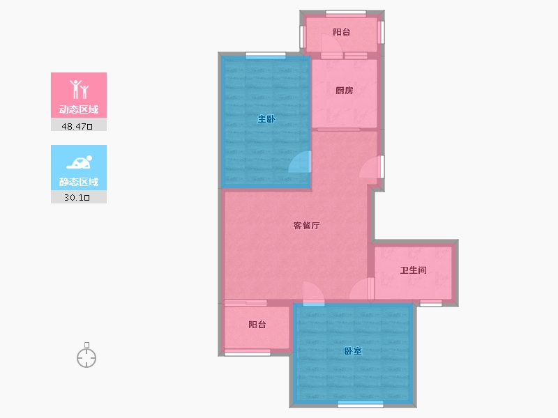 北京-北京市-天通东苑-三区-75.80-户型库-动静分区