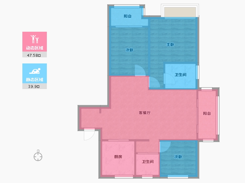 江苏省-无锡市-红豆东方财富广场-67.00-户型库-动静分区