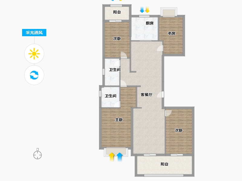 福建省-福州市-建发璟园-140.00-户型库-采光通风