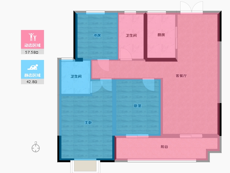 江苏省-泰州市-皇廷御苑-90.00-户型库-动静分区