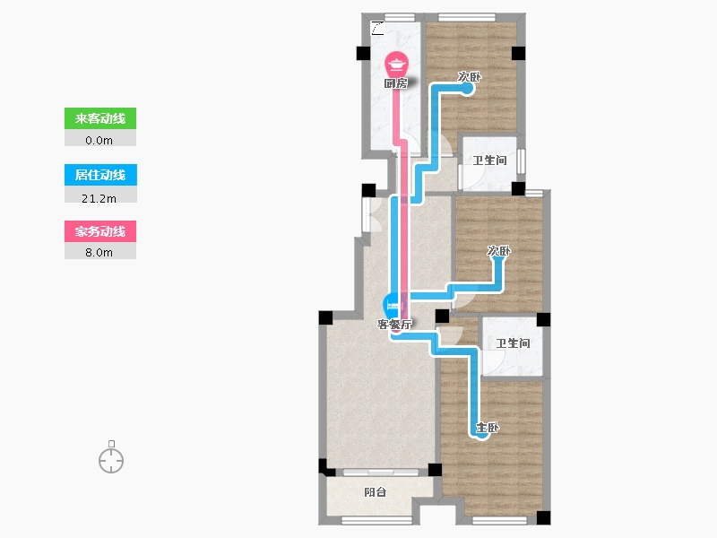 浙江省-金华市-悦公馆-89.83-户型库-动静线