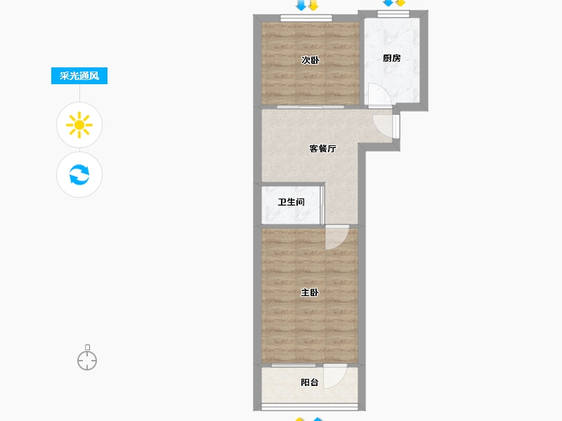 山东省-青岛市-鞍山二路21号院-43.00-户型库-采光通风