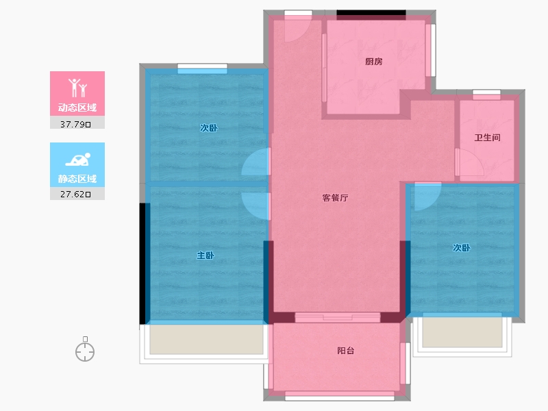 福建省-漳州市-阳光城大唐翡丽印象-57.96-户型库-动静分区