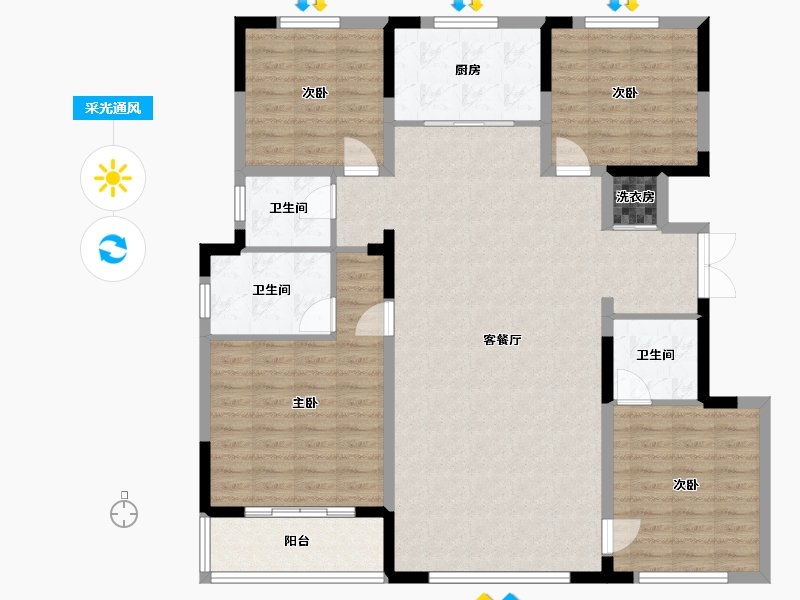 河北省-廊坊市-上善-132.00-户型库-采光通风