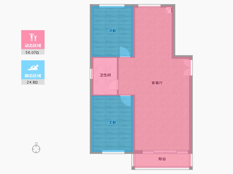 黑龙江省-齐齐哈尔市-锦上华府-80.00-户型库-动静分区