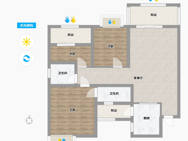 四川省-德阳市-富丽滨江-115.00-户型库-采光通风