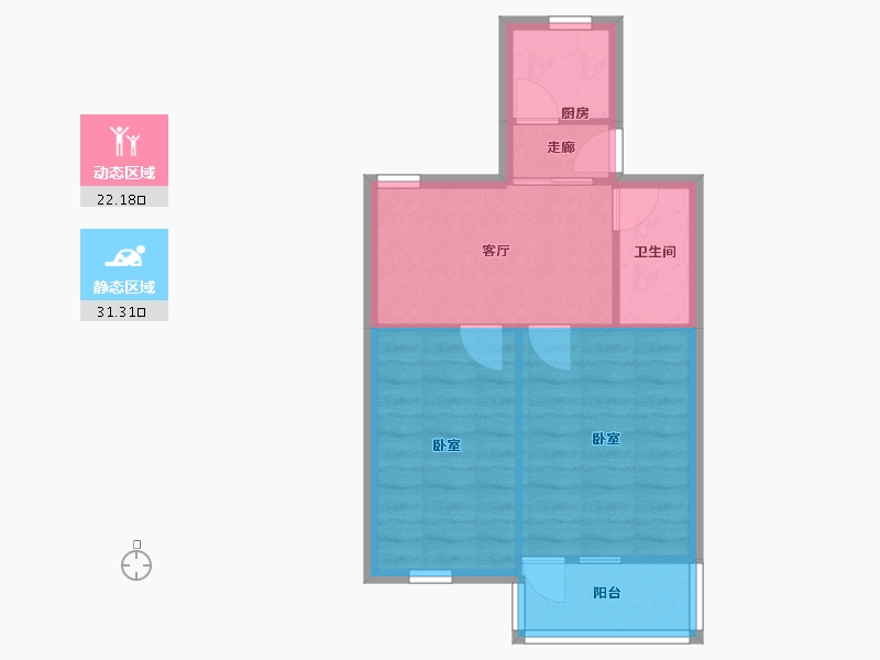 上海-上海市-龙柏三村-60.10-户型库-动静分区