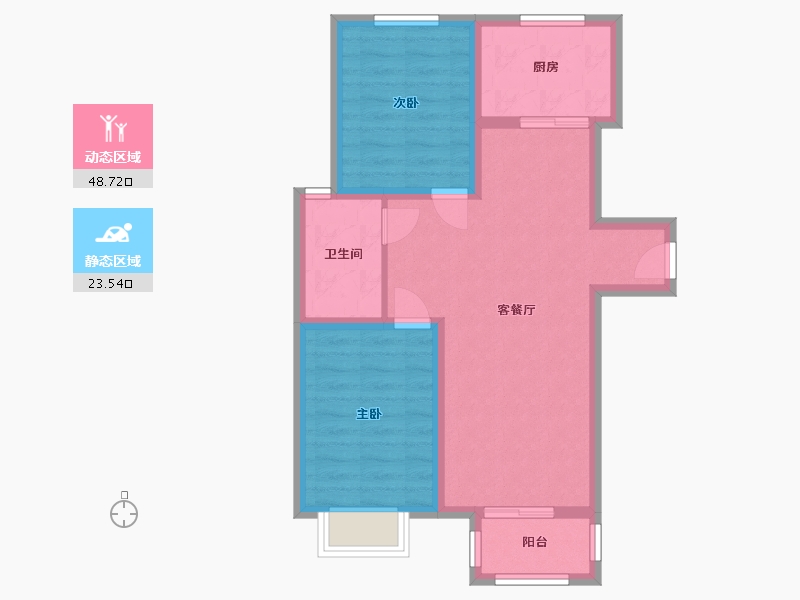 河北省-石家庄市-雅都园-72.00-户型库-动静分区