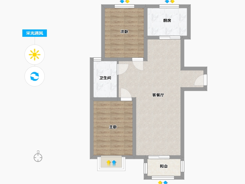 河北省-石家庄市-雅都园-72.00-户型库-采光通风