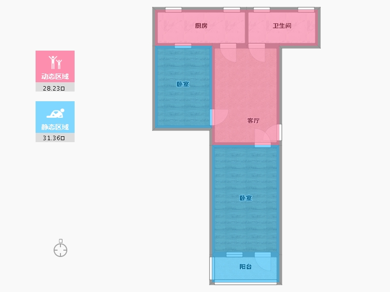 北京-北京市-前门东大街社区-52.00-户型库-动静分区