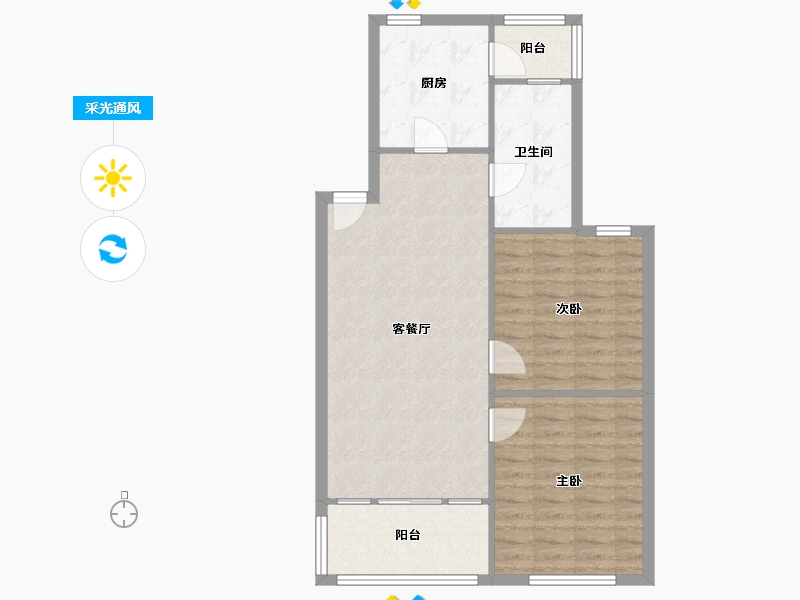 江苏省-苏州市-馨泰花苑-89.00-户型库-采光通风