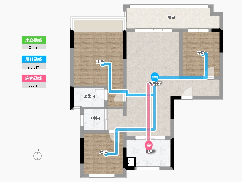 河南省-三门峡市-渑池碧桂园-90.00-户型库-动静线