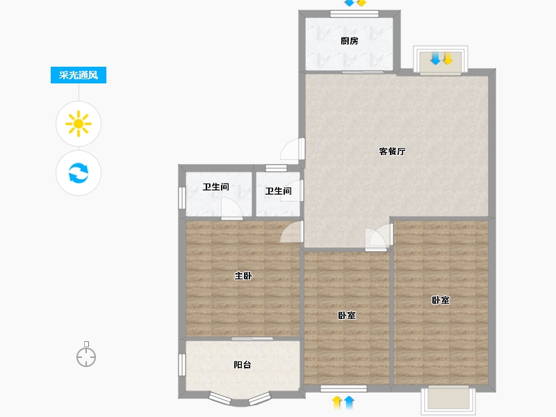 山东省-济南市-泉星小区-二期-133.50-户型库-采光通风