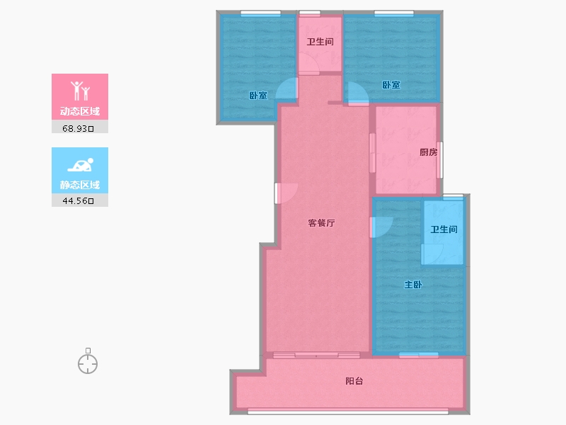 四川省-成都市-国宾蜀园二期芳菲苑-113.00-户型库-动静分区