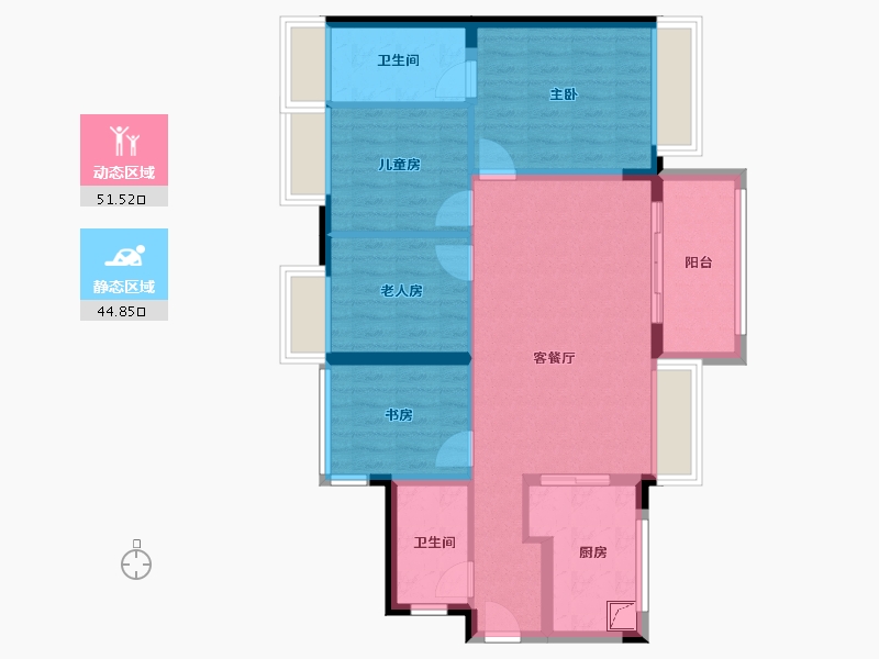 广东省-佛山市-万科城市之光-86.00-户型库-动静分区