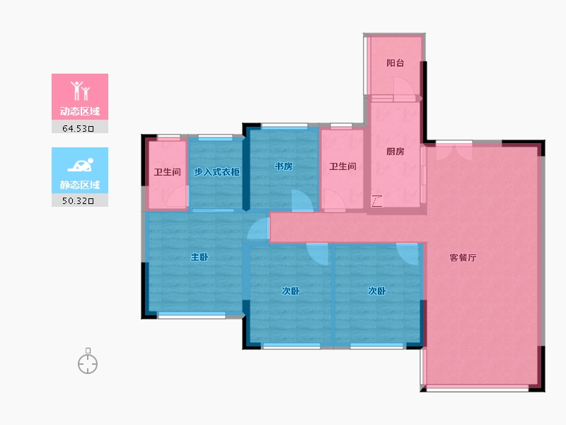 四川省-自贡市-邦泰天著-86.00-户型库-动静分区