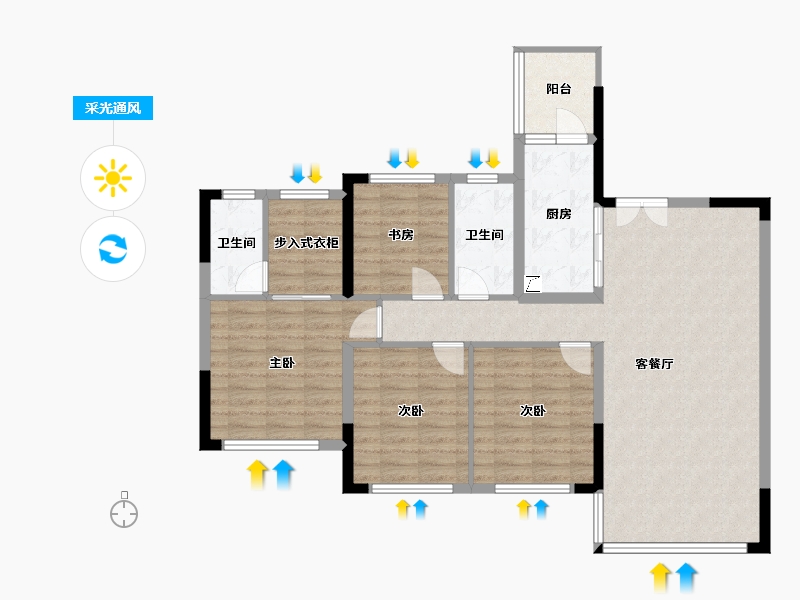 四川省-自贡市-邦泰天著-86.00-户型库-采光通风