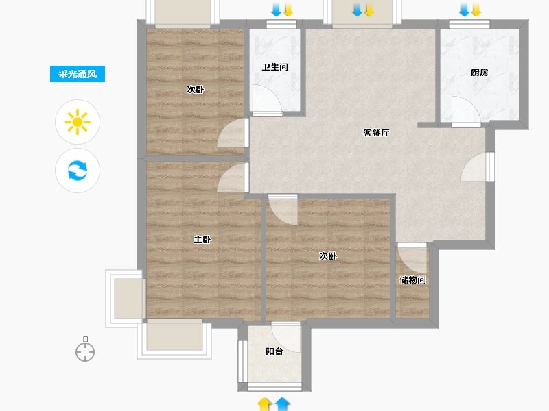 上海-上海市-金禾新苑-80.00-户型库-采光通风