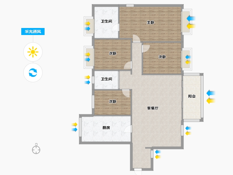 贵州省-贵阳市-阅山公馆-159.00-户型库-采光通风