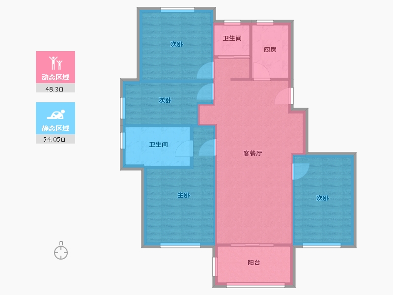 江苏省-常州市-九洲花园-118.00-户型库-动静分区