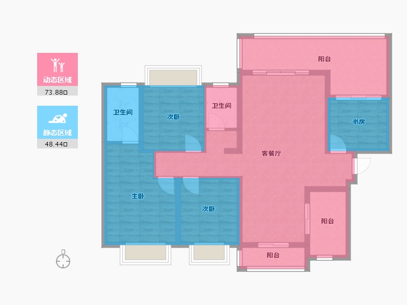 贵州省-遵义市-梦想城-122.00-户型库-动静分区