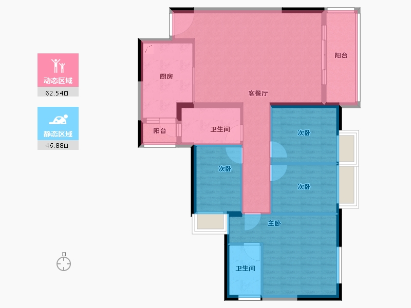 广东省-广州市-新世界·凯粤湾-98.37-户型库-动静分区