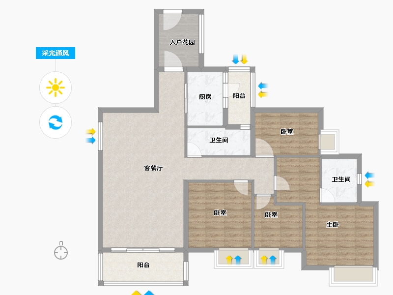 广东省-广州市-新世界·凯粤湾-112.01-户型库-采光通风