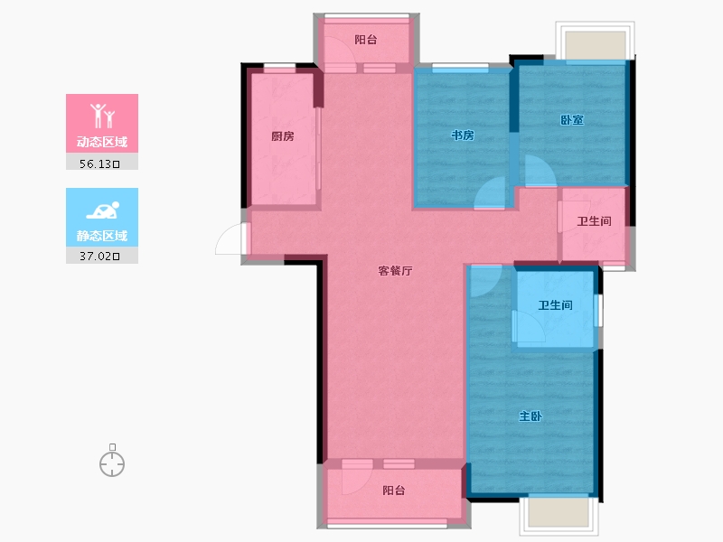 湖北省-武汉市-东湖风光-83.17-户型库-动静分区