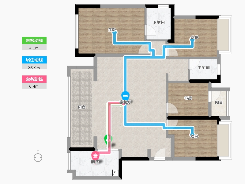 四川省-成都市-绿城桂语麓境-110.93-户型库-动静线