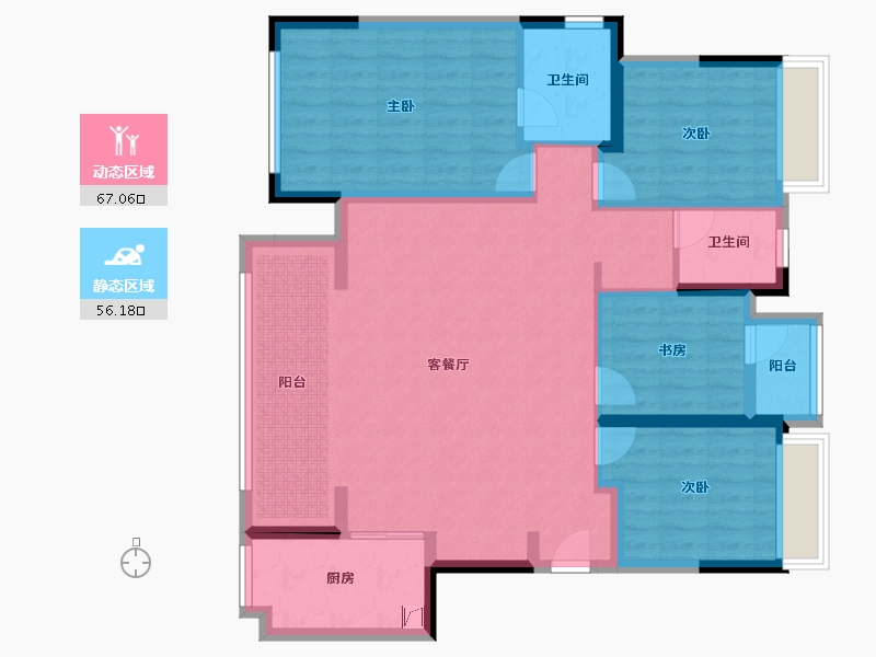 四川省-成都市-绿城桂语麓境-110.93-户型库-动静分区