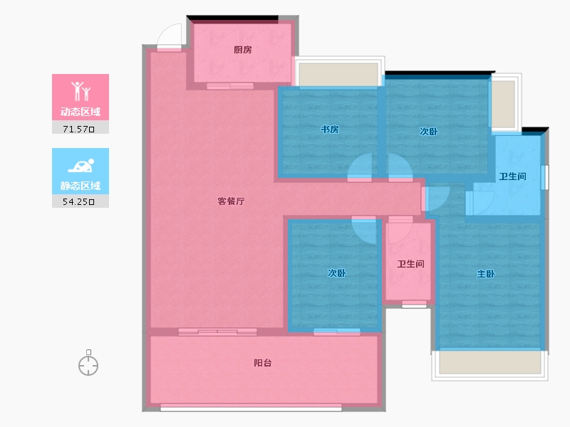 海南省-海口市-文博映樾-111.76-户型库-动静分区