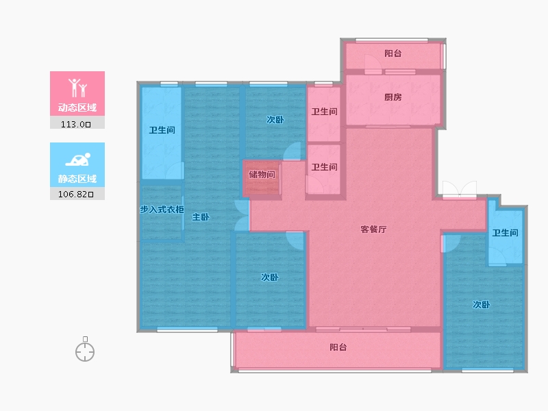 浙江省-杭州市-建发华发江月望云-200.00-户型库-动静分区