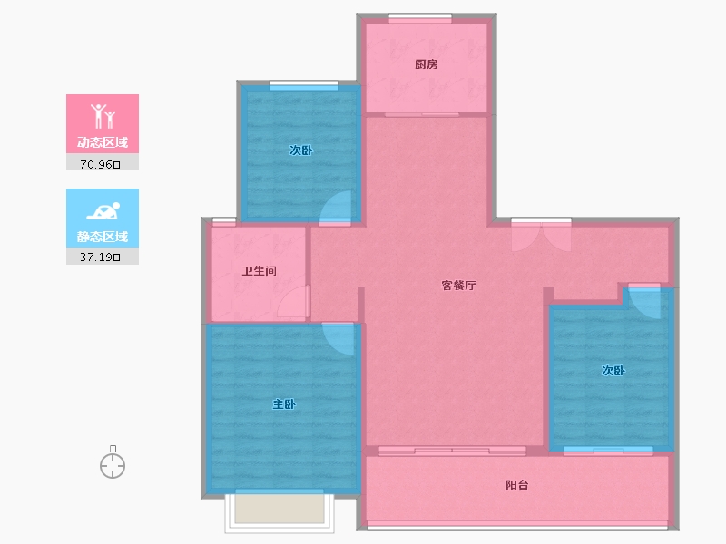 山东省-淄博市-博晨盛园云暻-97.94-户型库-动静分区