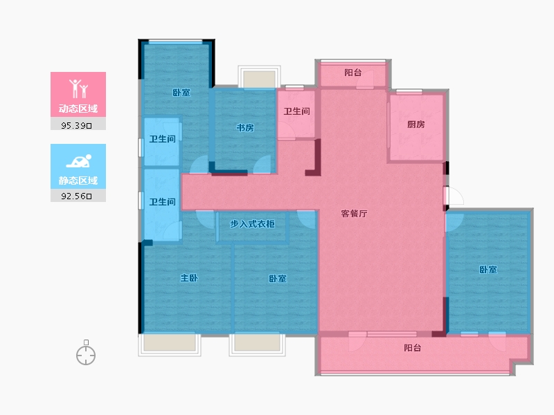 湖北省-武汉市-东湖风光-170.87-户型库-动静分区